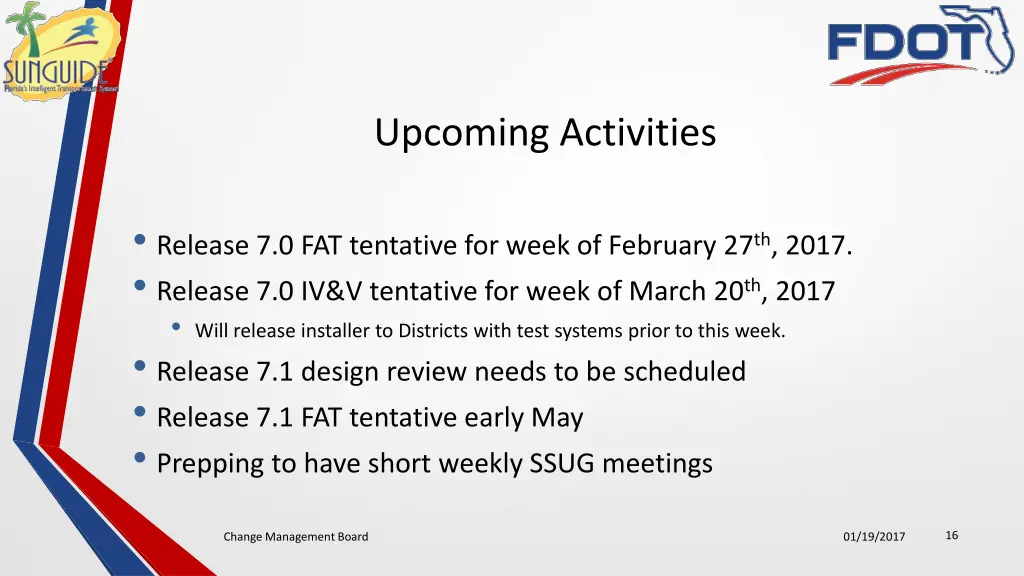 upcoming activities