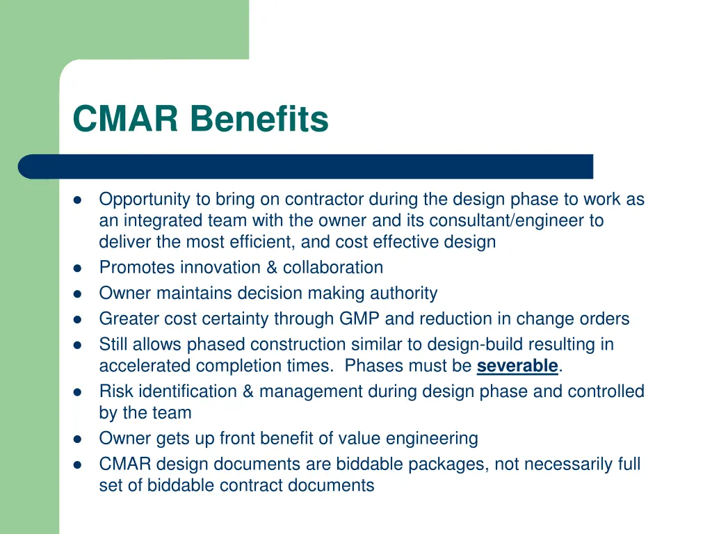 cmar benefits