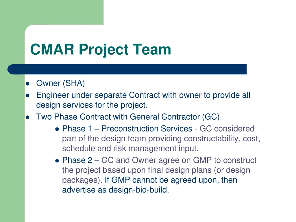 cmar project team