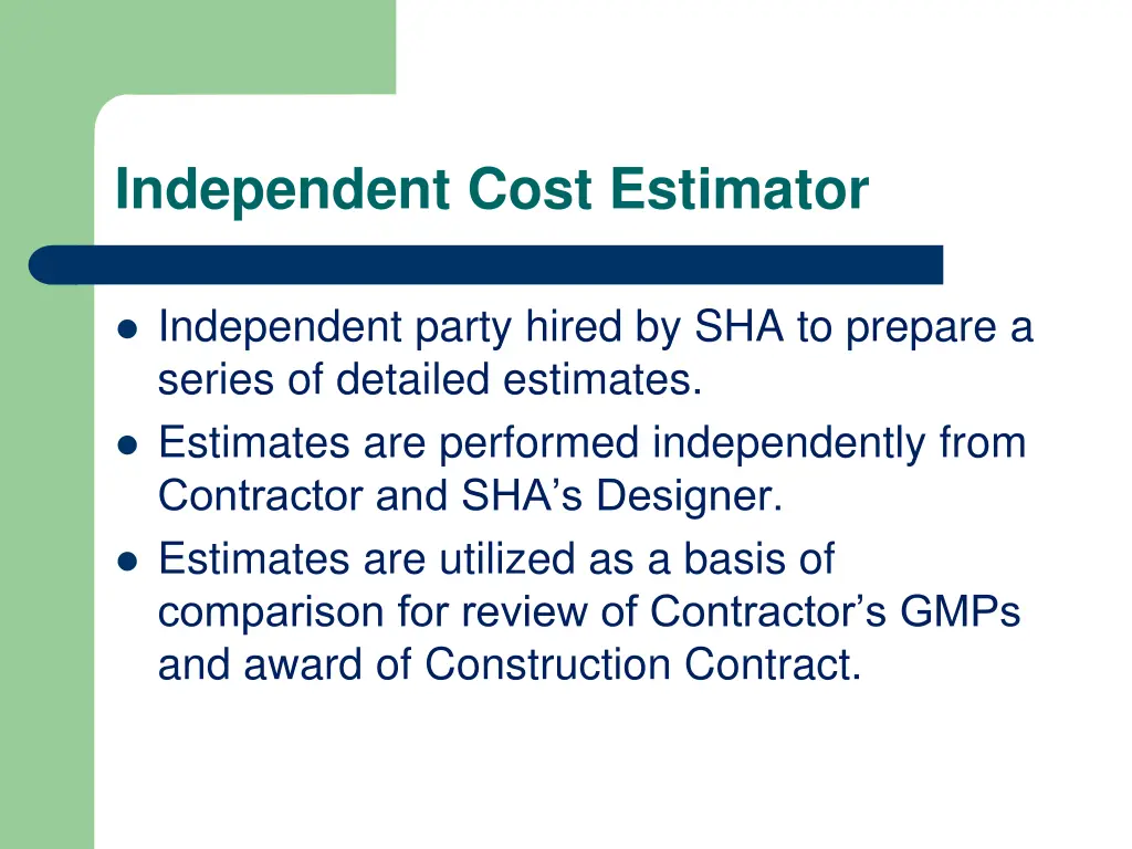 independent cost estimator