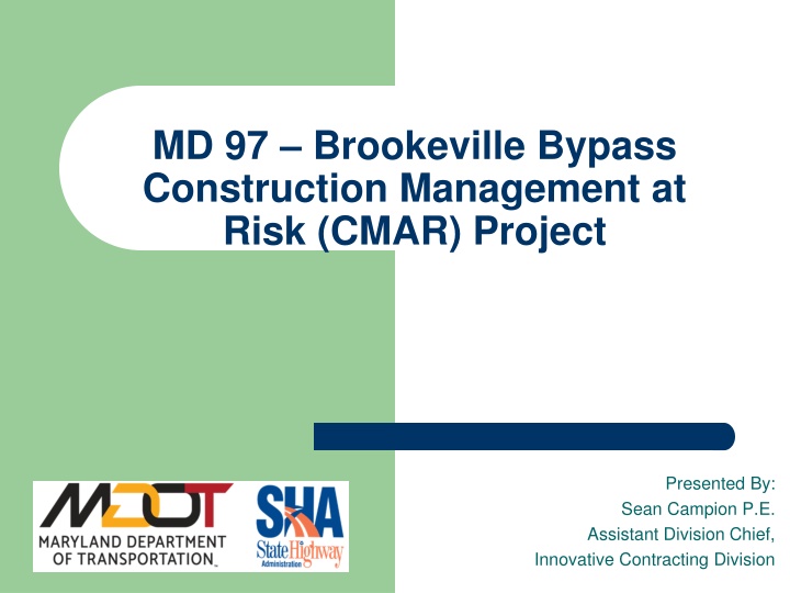 md 97 brookeville bypass construction management