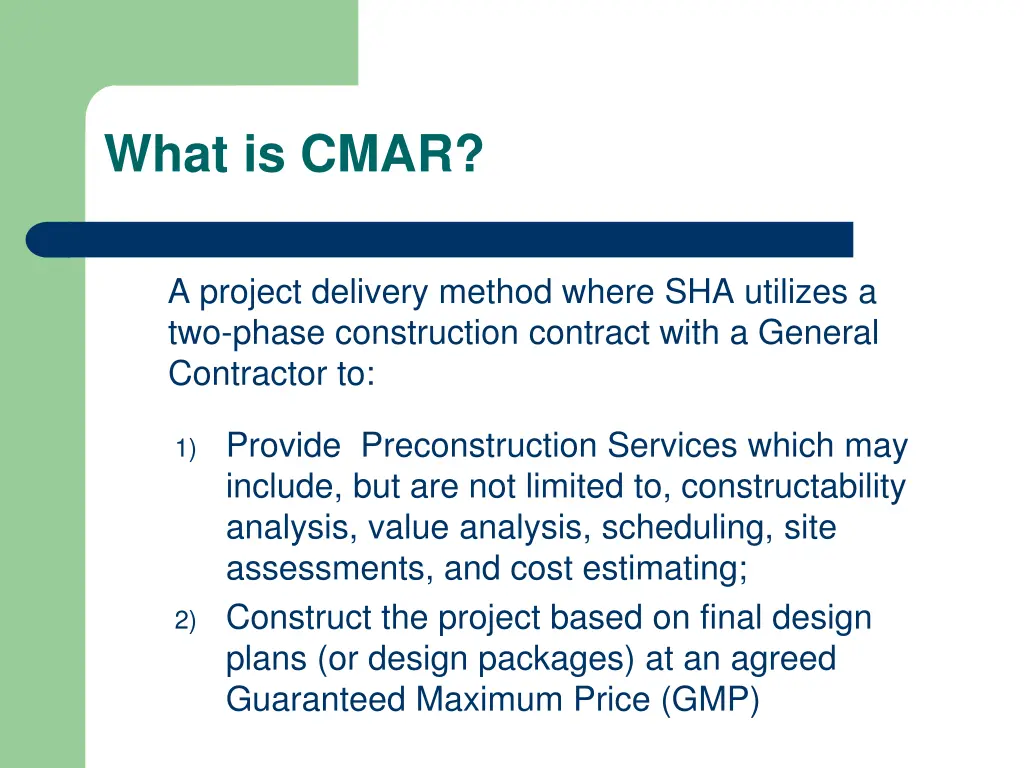 what is cmar