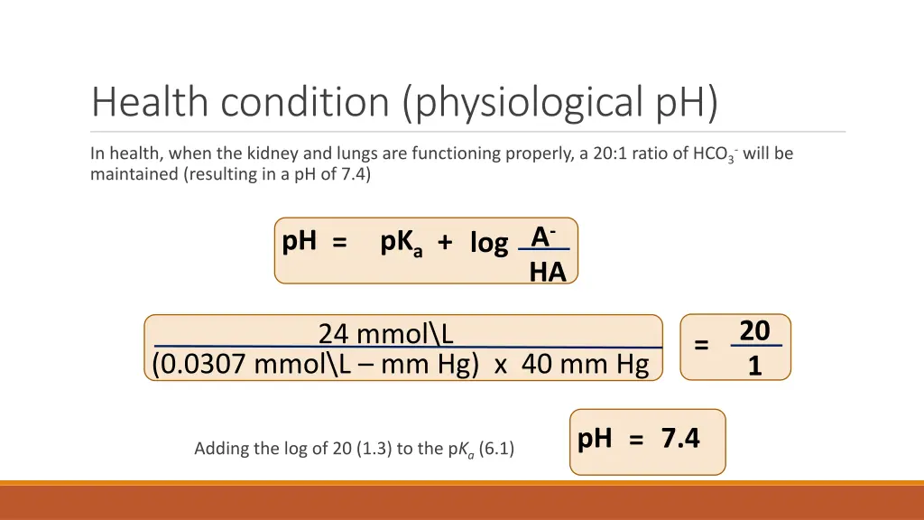 health condition physiological ph