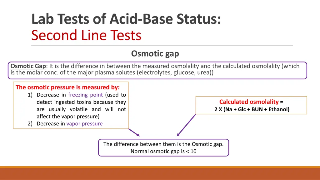 lab tests of acid base status second line tests 1