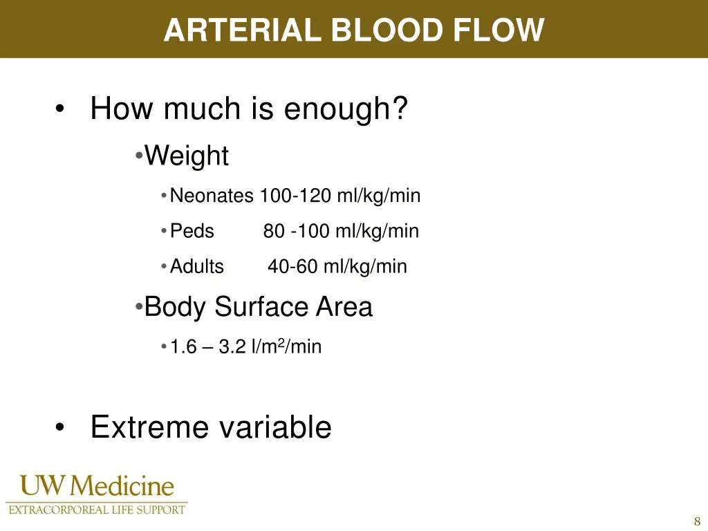 arterial blood flow