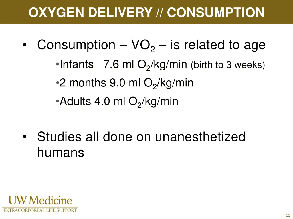 oxygen delivery consumption