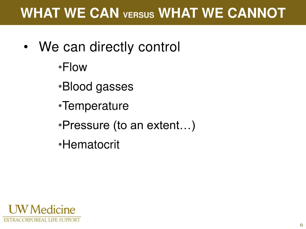 what we can versus what we cannot