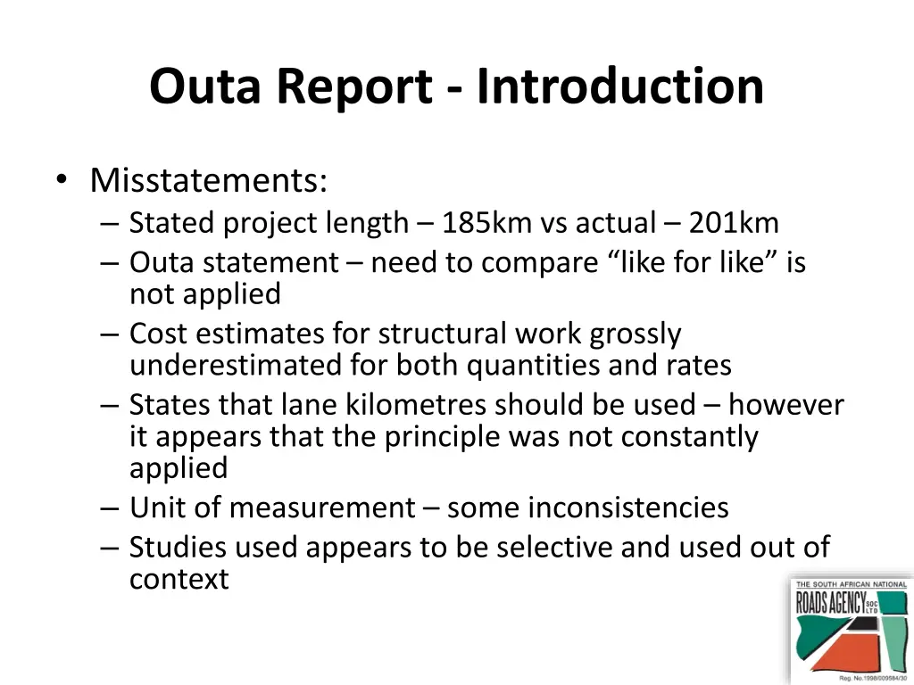 outa report introduction