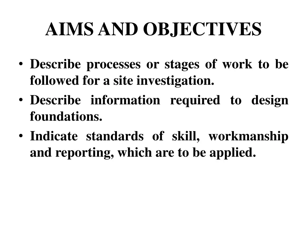 aims and objectives