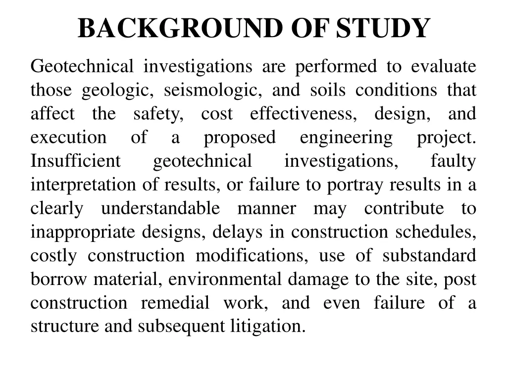 background of study