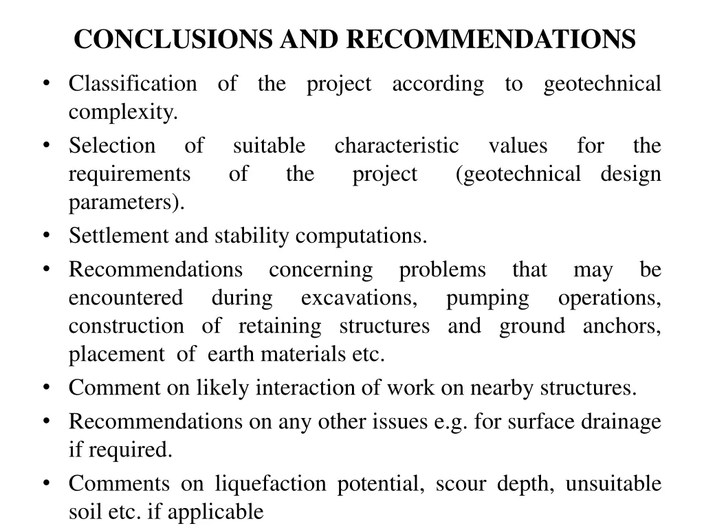 conclusions and recommendations