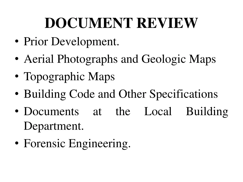 document review prior development aerial