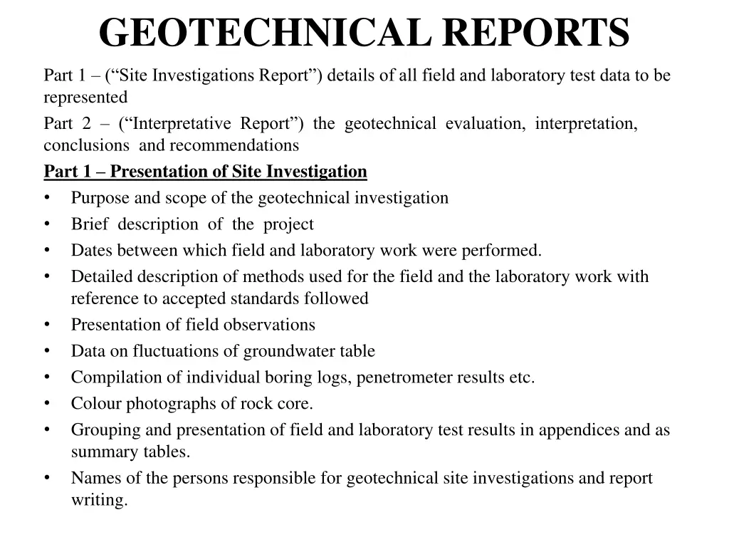 geotechnical reports