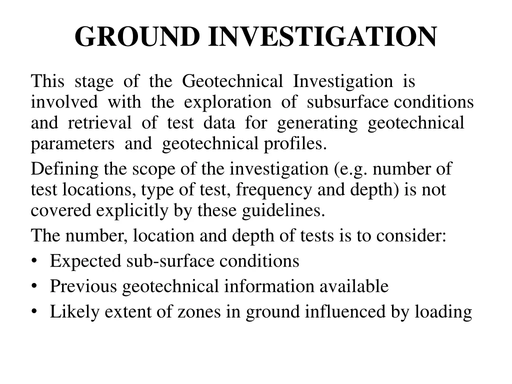 ground investigation