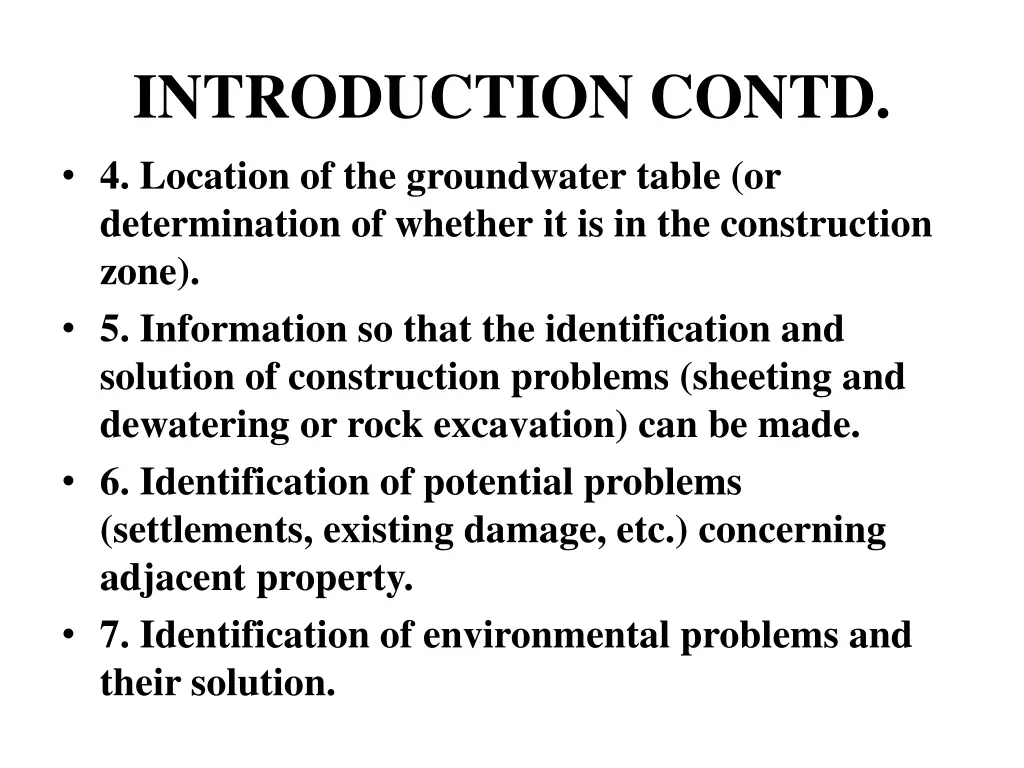 introduction contd 4 location of the groundwater