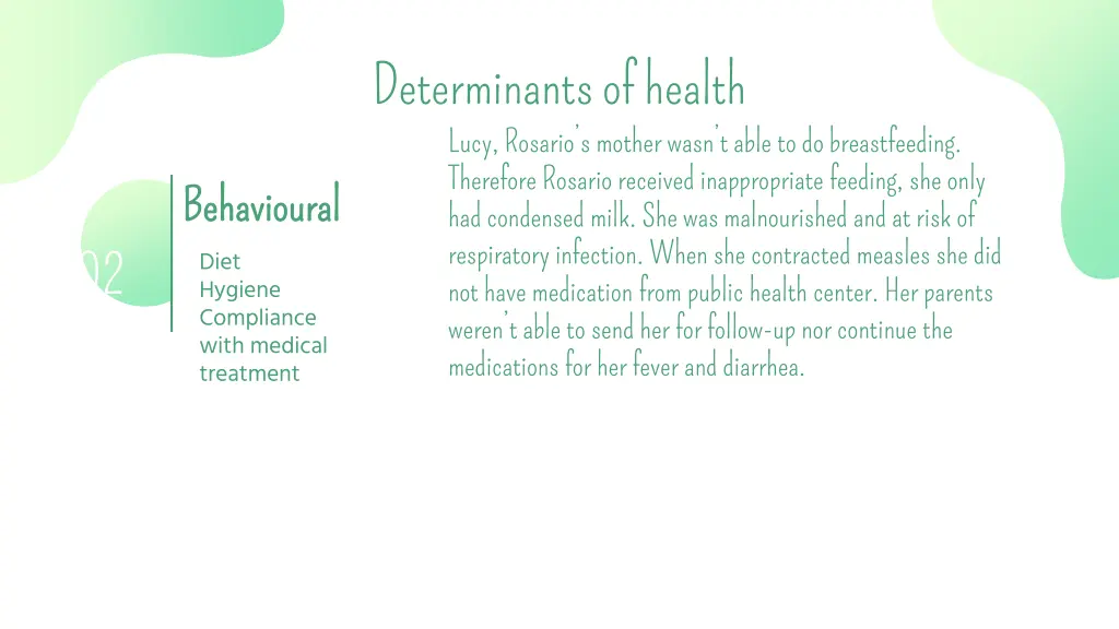 determinants of health lucy rosario s mother wasn