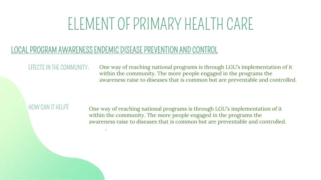 element of primary health care 2