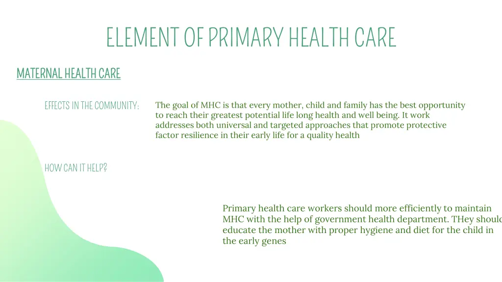 element of primary health care 7