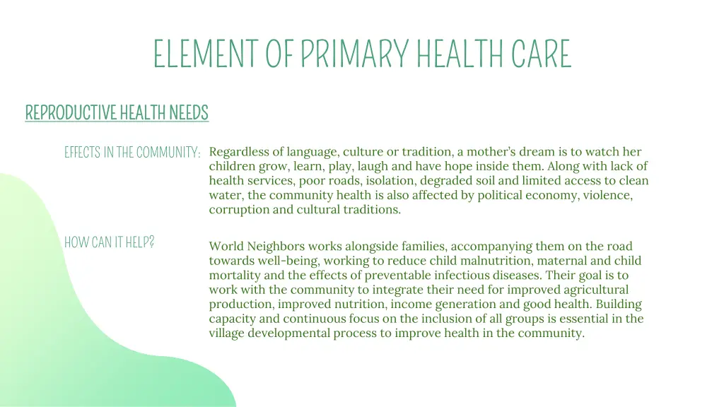 element of primary health care 8