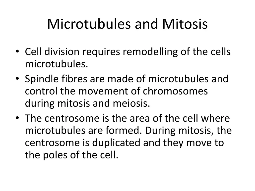 microtubules and mitosis