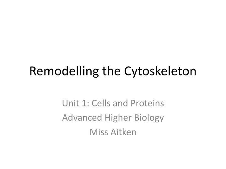 remodelling the cytoskeleton