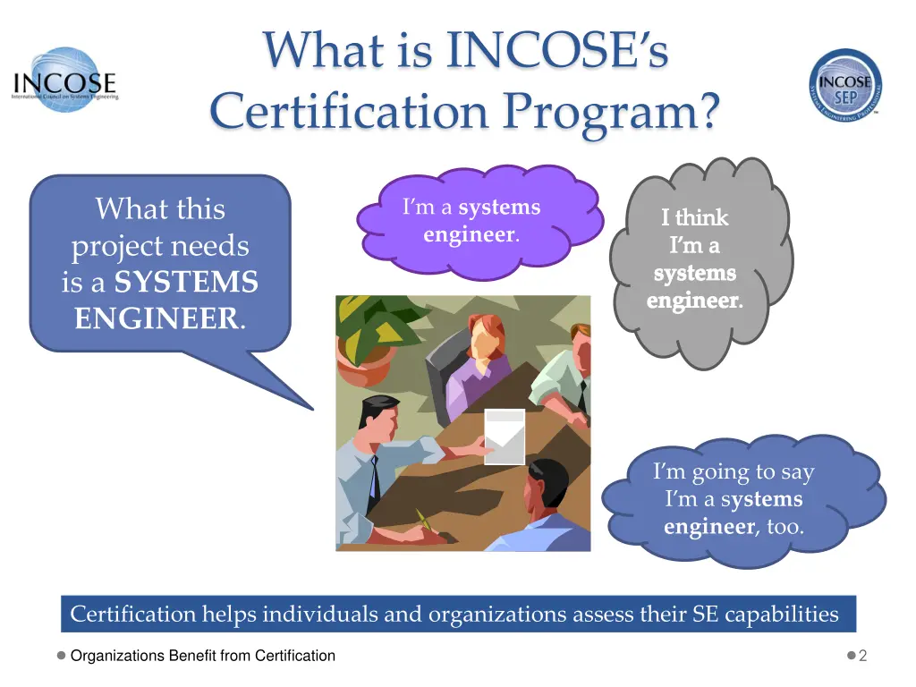 what is incose s certification program