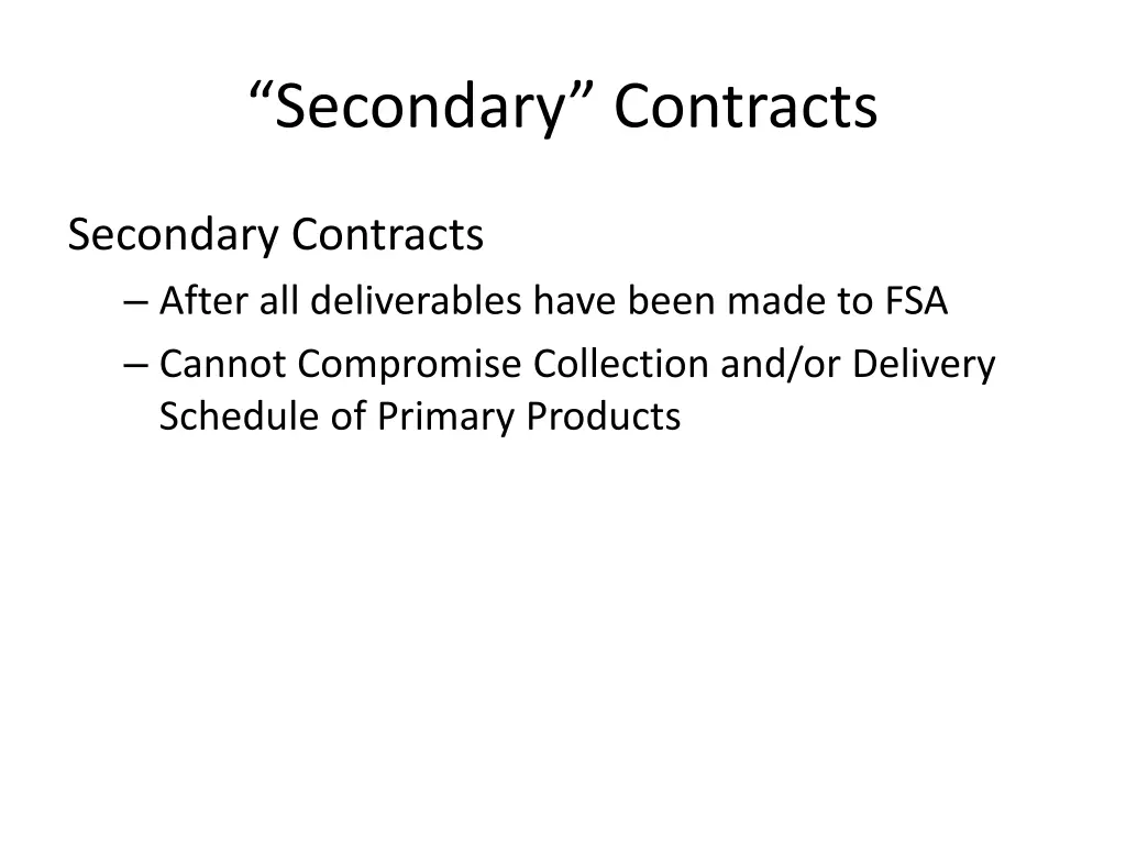 secondary contracts