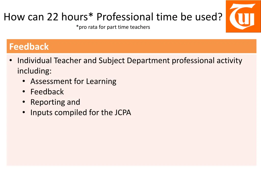 how can 22 hours professional time be used 1