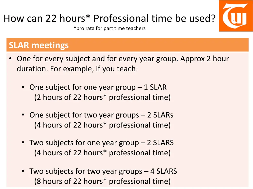 how can 22 hours professional time be used