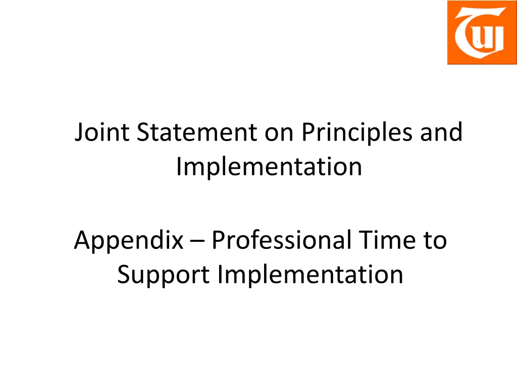 joint statement on principles and implementation