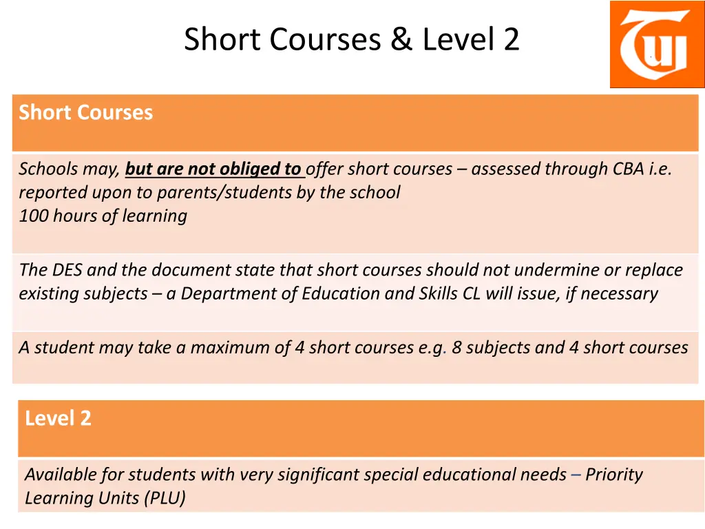 short courses level 2