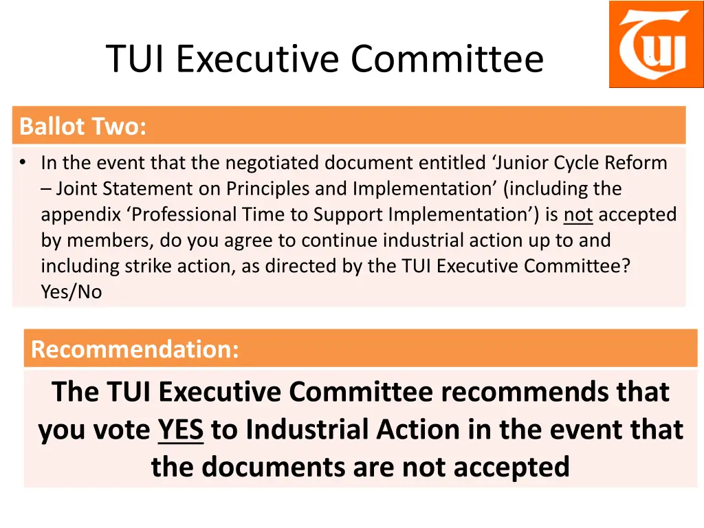 tui executive committee