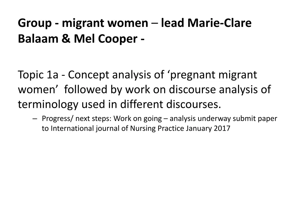 group migrant women lead marie clare balaam