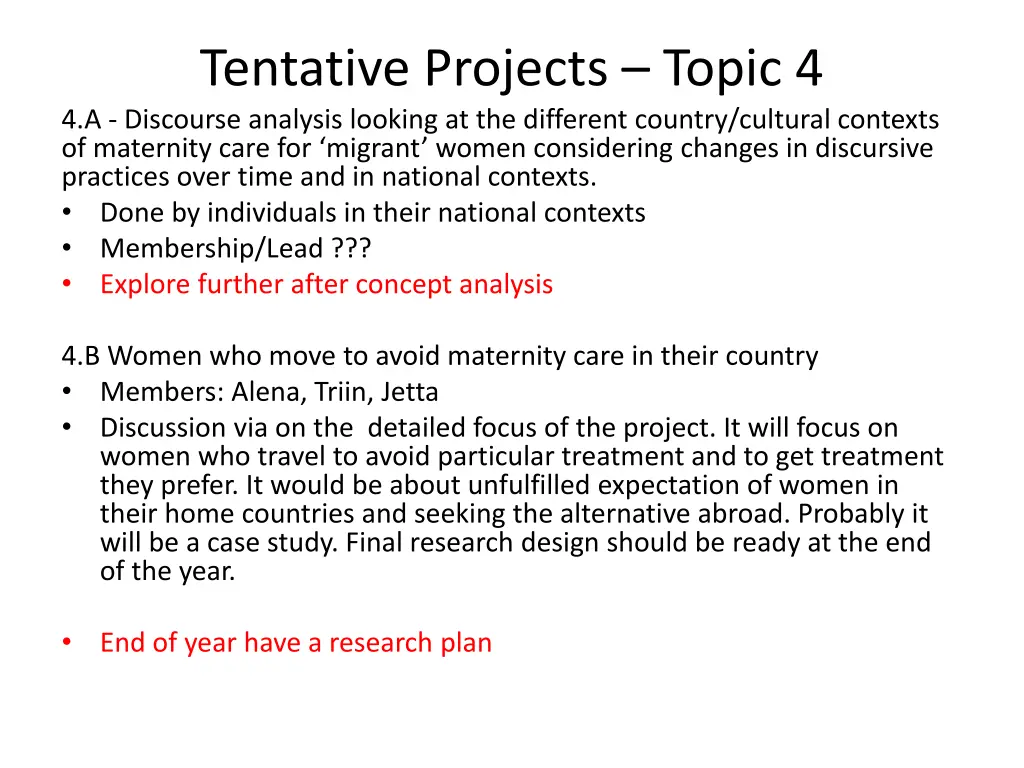 tentative projects topic 4 4 a discourse analysis