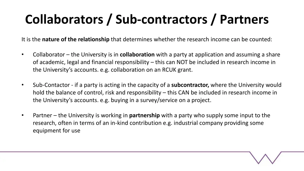 collaborators sub contractors partners