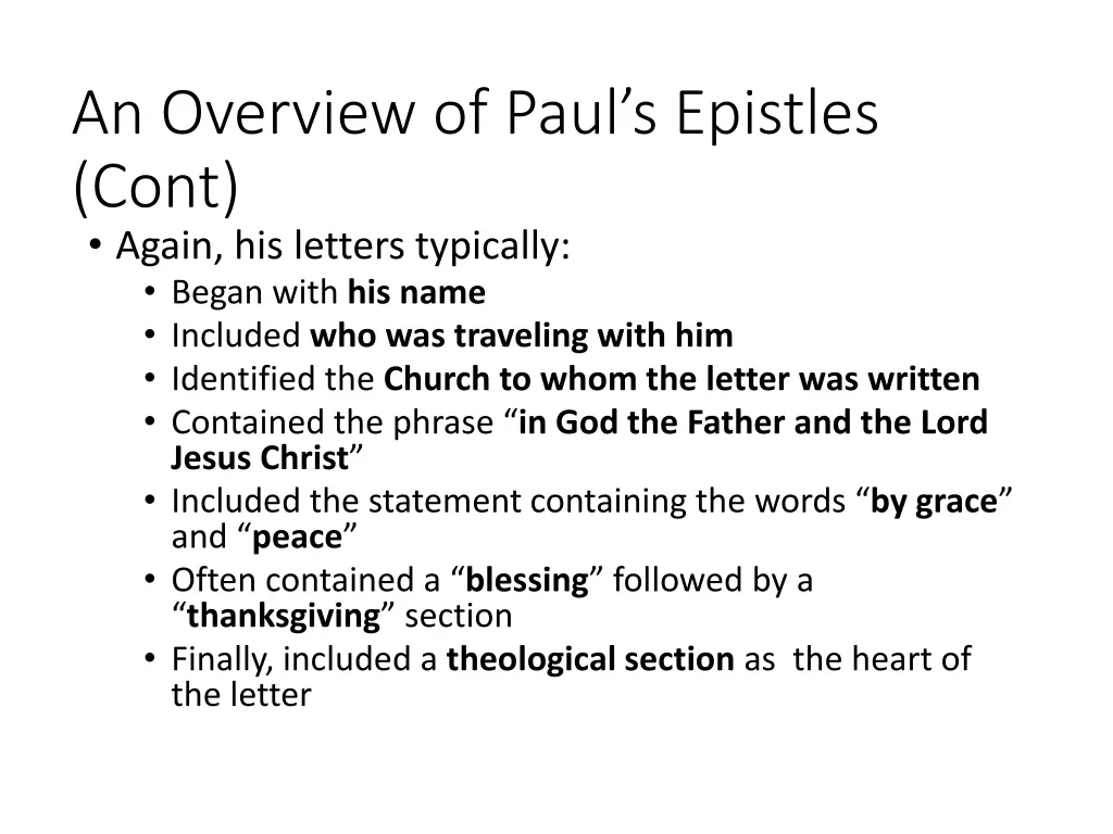 an overview of paul s epistles cont again