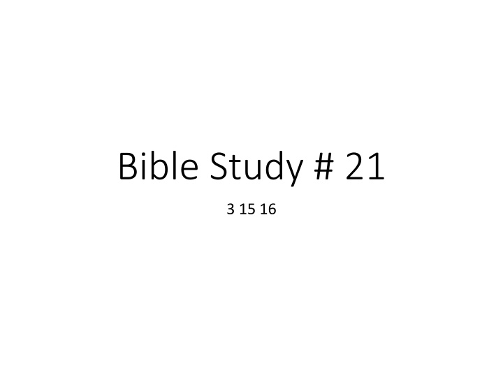 bible study 21