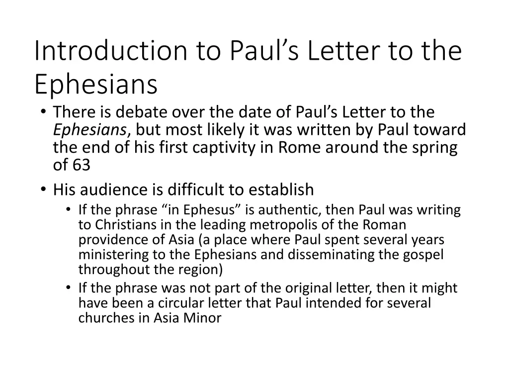 introduction to paul s letter to the ephesians