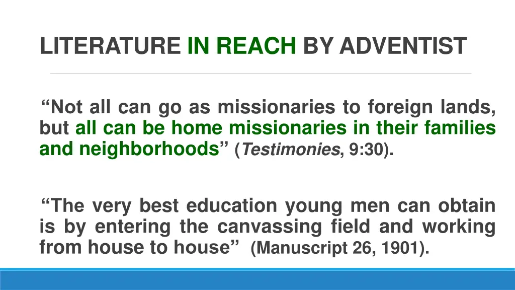 literature in reach by adventist