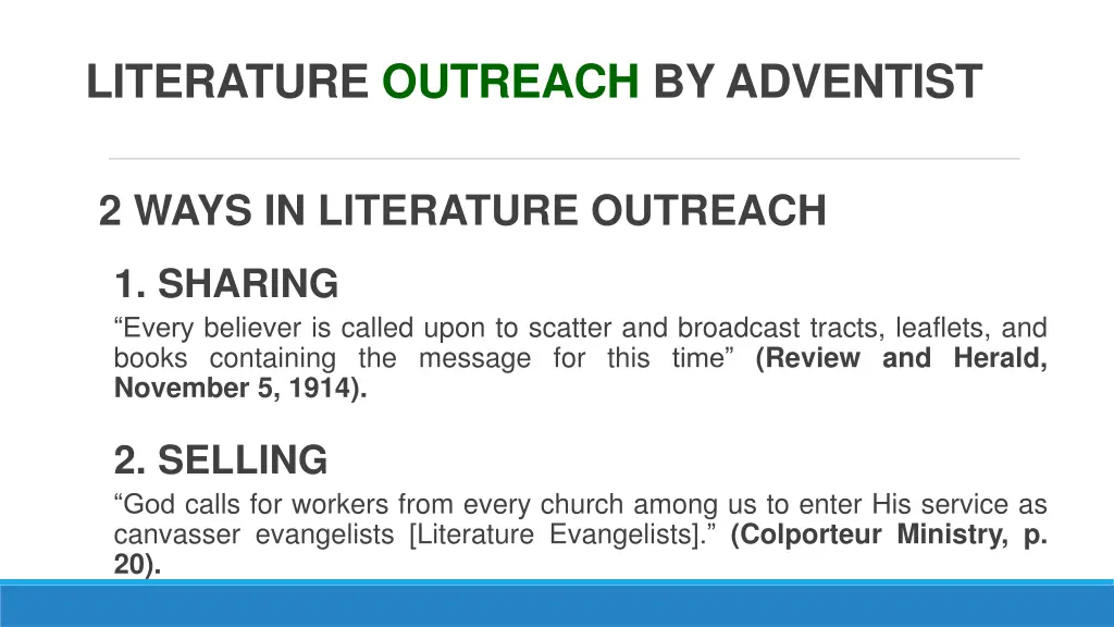 literature outreach by adventist 1