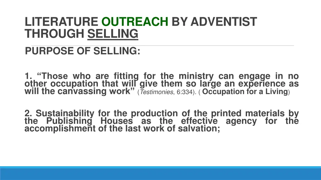 literature outreach by adventist through selling 1