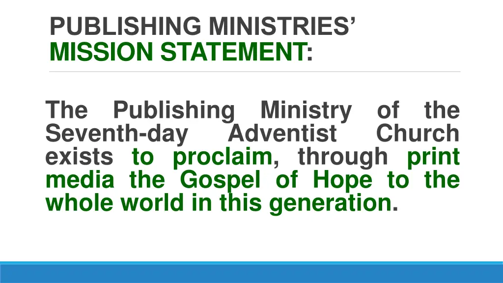 publishing ministries mission statement