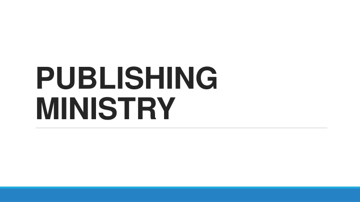 publishing ministry