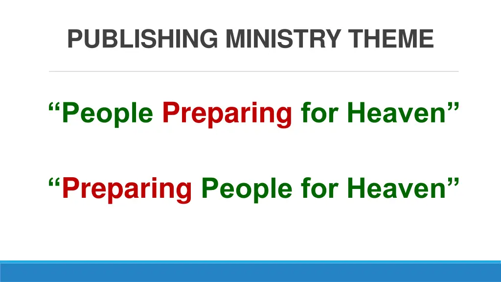 publishing ministry theme