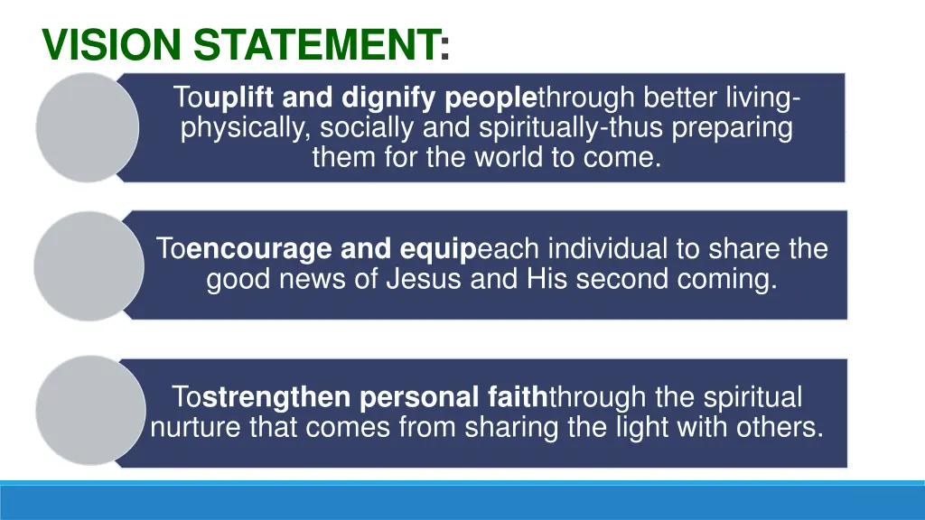 vision statement to uplift and dignify people