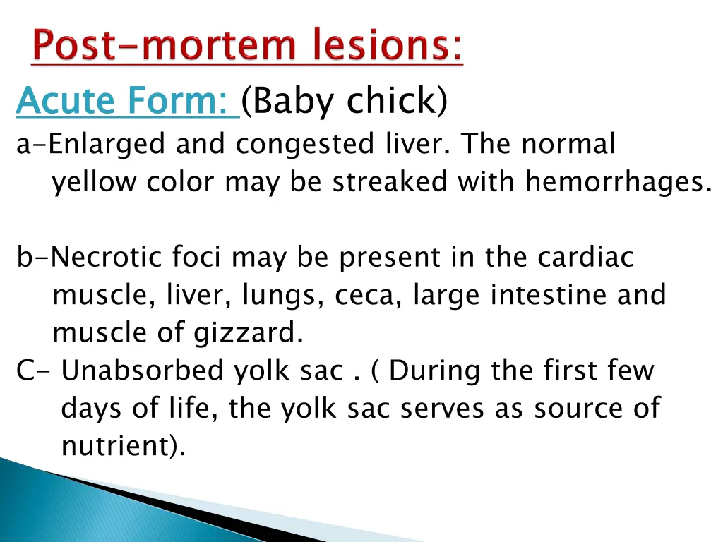 acute form a enlarged and congested liver