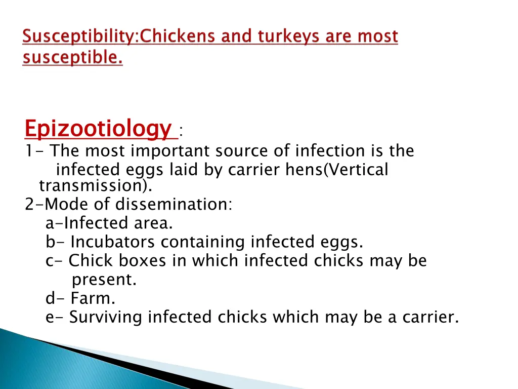 epizootiology 1 the most important source