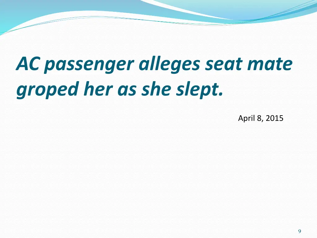 ac passenger alleges seat mate groped