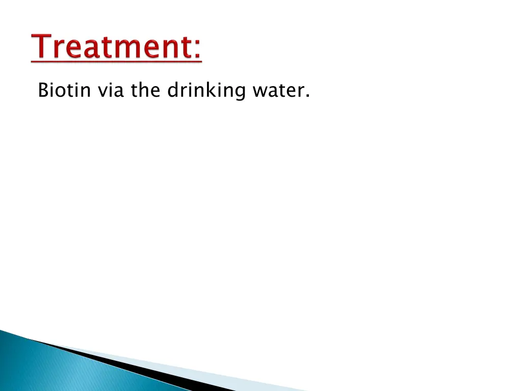 biotin via the drinking water