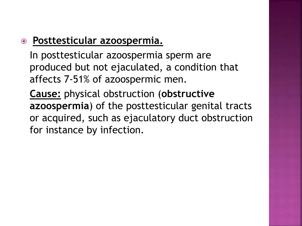 posttesticular azoospermia in posttesticular